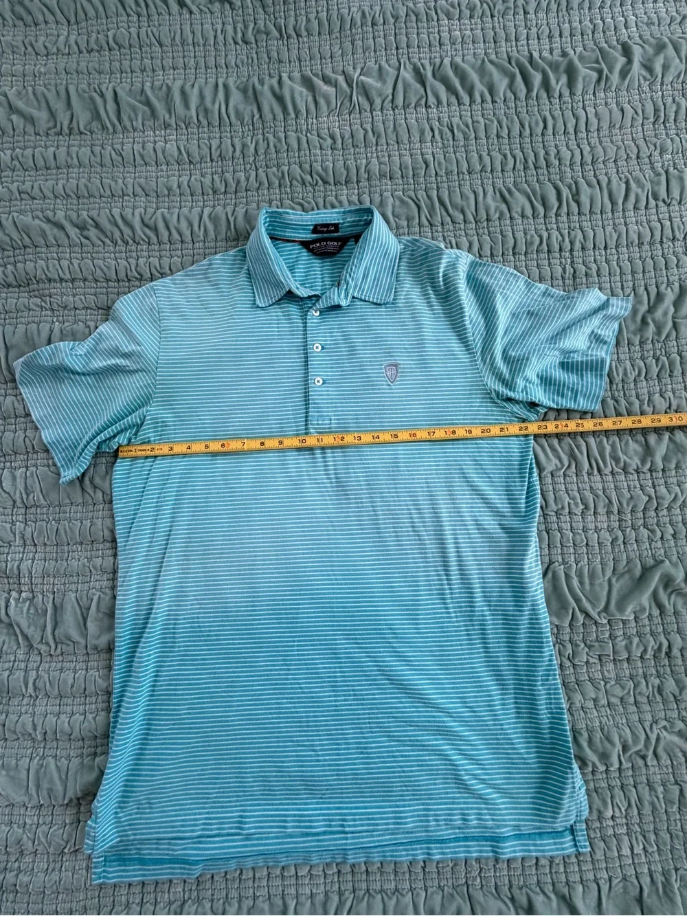 Ralph Lauren Men's Mint Striped Performance Polo-Large